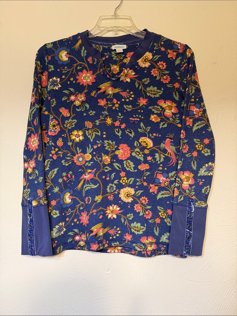 Sundance Thermal Floral Long Sleeve shirt size L
